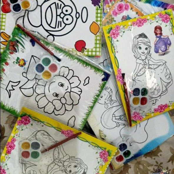 

LUKIS CAT AIR / Kertas Mewarnai Cat Air Bonus Kuas Tinta Mainan Anak Edukasi