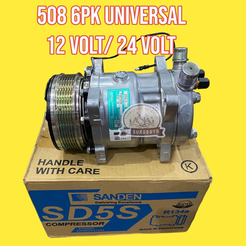 Kompresor 508 6pk Sanden Original 12 Volt / 24 Volt Ac Mobil Universal