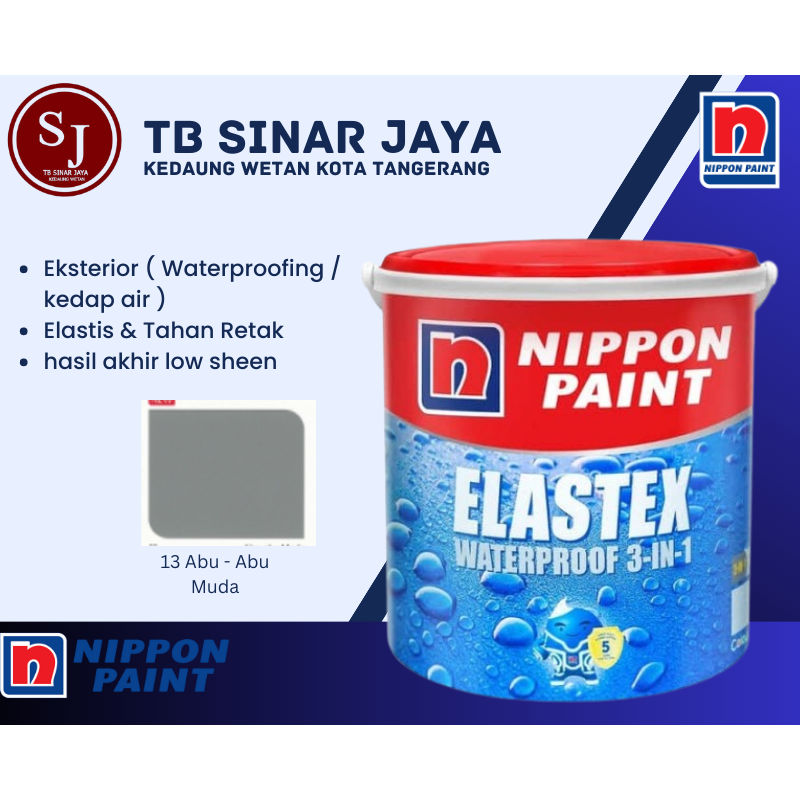 Cat Pelapis Kedap Air Nippon Paint Waterproofing 20kg - 13 Abu Abu Muda