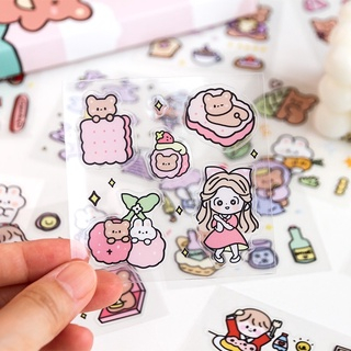 Stiker 2D 100 Lembar Sticker Momo Kartun Korea Lucu Anti Air