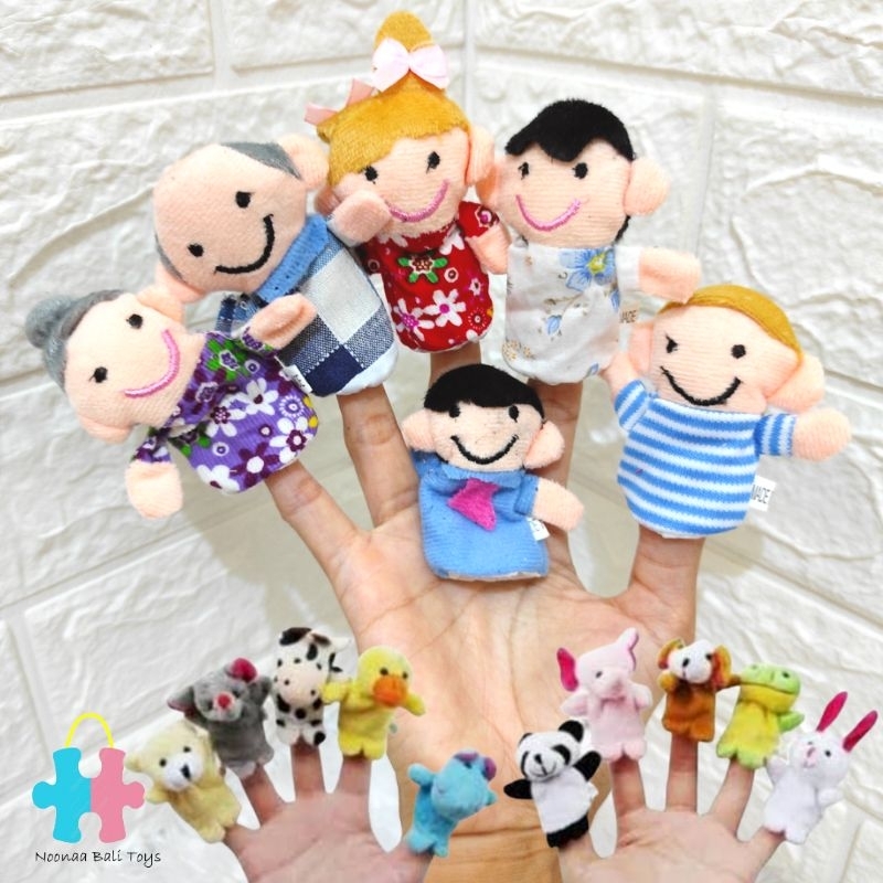 Finger Puppets Boneka Jari Animals Family