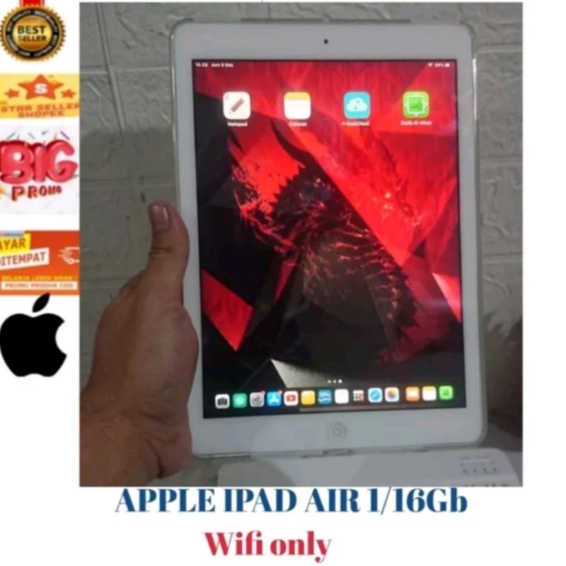 IPAD AIR 1/16GB | WI-FI ONLY | MINUS KAMERA BELAKANG OFF | BONUS BERLIMPAH