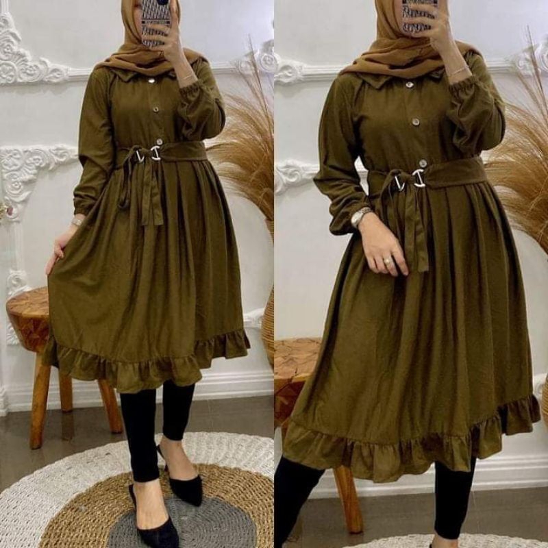 Tunik terbaru voxy/tunik belt wanita kekinian