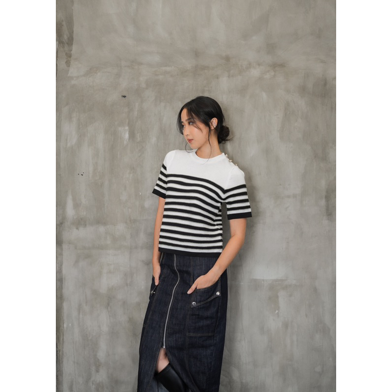 KOOZEE - JADE STRIPE KNIT TOP - BAJU STRIPE