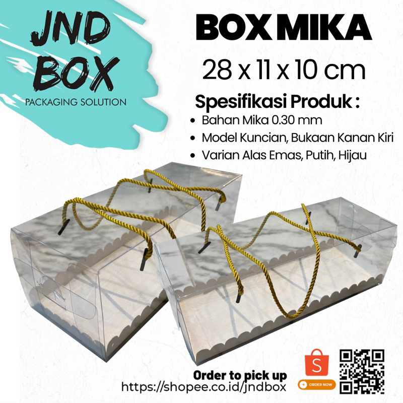 Box Mika Doskue 28 x 11 x 10 cm (Roll Cake) Min Order 2 Pcs