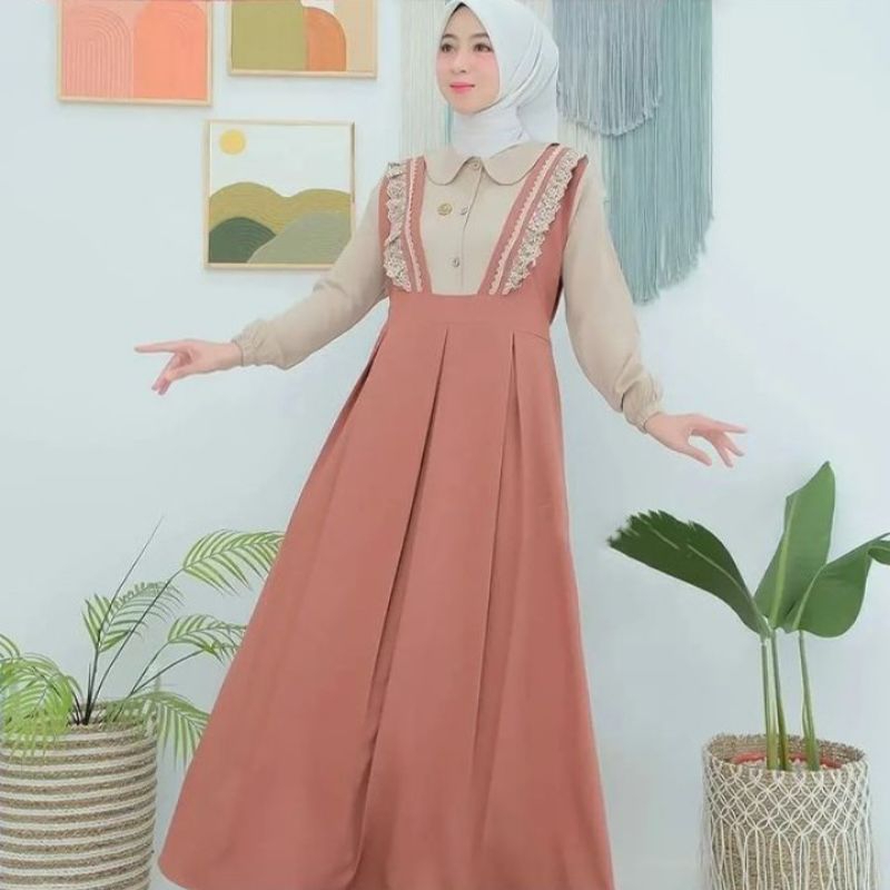 AMONA DRESS/DRESS CRINKLE AIRFLOW WANITA TERLARIS DRESS WANITA TERBARU 2023/gamis dewasa terbaru/gamis crinkle kekinian/gamis muslimah terbaru/terlaris/fashion viral wanita/baju muslim wanita/pakaian cewek muslim