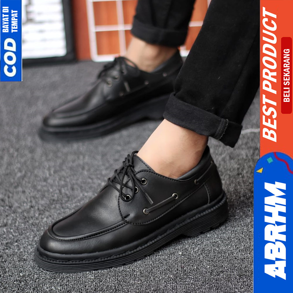 ABRHM Sepatu Formal Pantofel Docmart Low Boots Pria Casual Kulit Kerja Pria FUNAKI