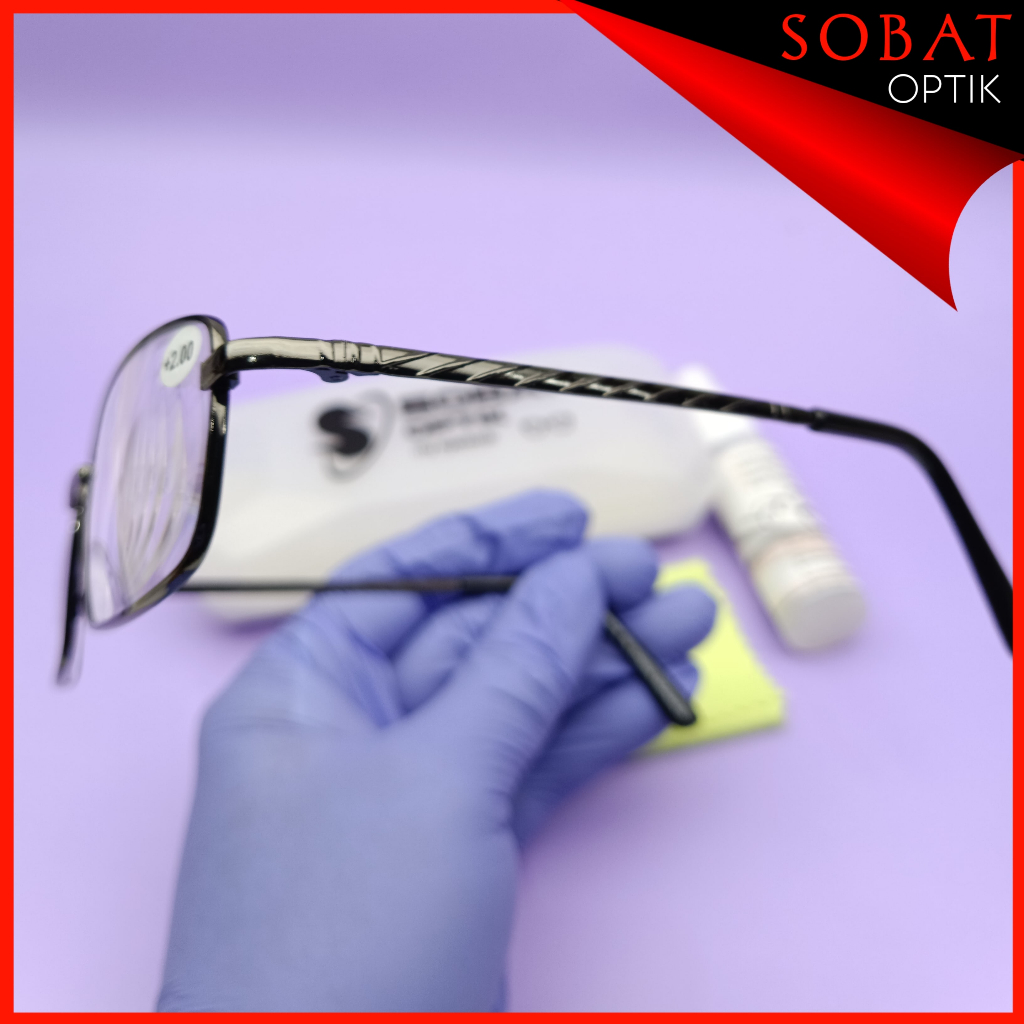 kacamata baca bahan metal ukuran +1.00 sampai +3.00