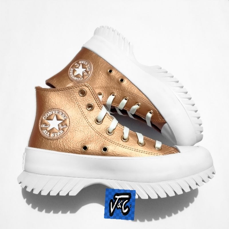 Converse Chuck Taylor All Star Lift Platform Lugged 2.0 Forest Glam Leather Copper