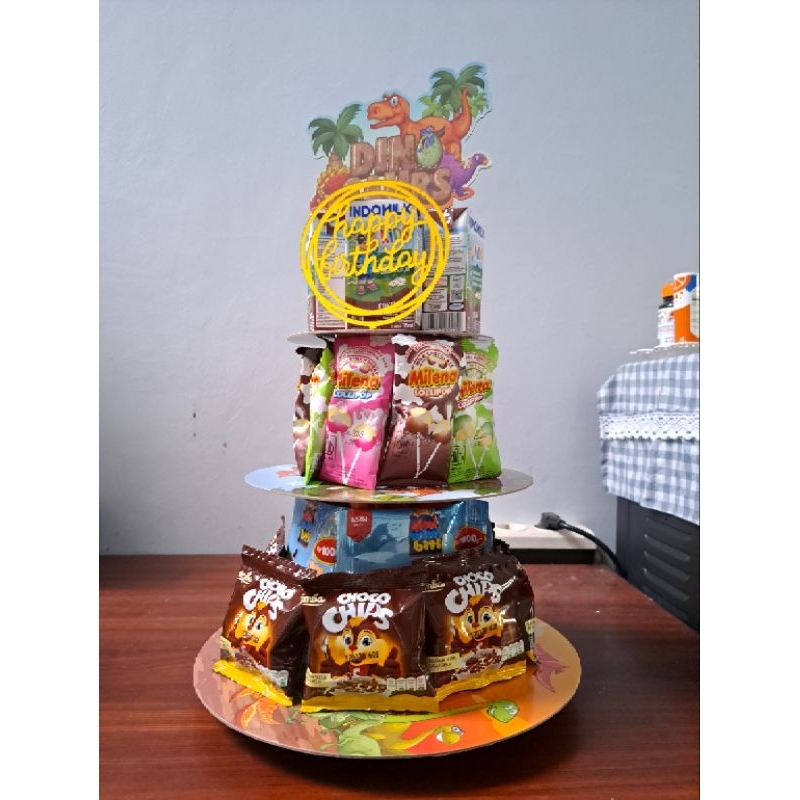 

Paket souvenir hampers snack Tower ultah/syukuran/khitanan Anak MURAH
