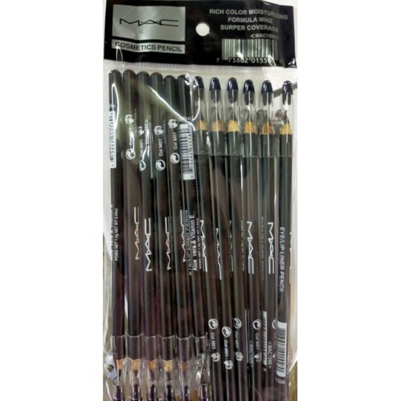 12 pcs PENSIL ALIS M4C HITAM/COKELAT