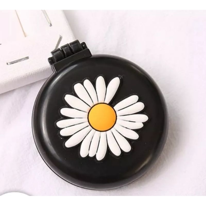 Bundara.id  Ko-571 Korean style sisir compact 2in1 motif cantik sisir lipat bulat + cermin kaca