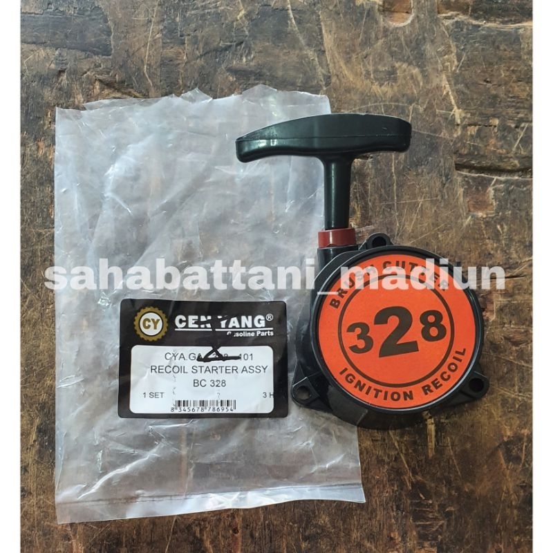 Recoil Starter Starter Assy Tarikan Engkol Kap Starter BG328 Mesin Potong Rumput Gendong 2Tak