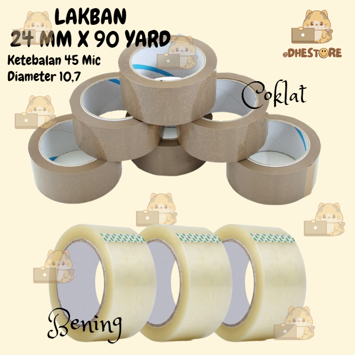 

Lakban Bening Coklat 45MM x 90YARD