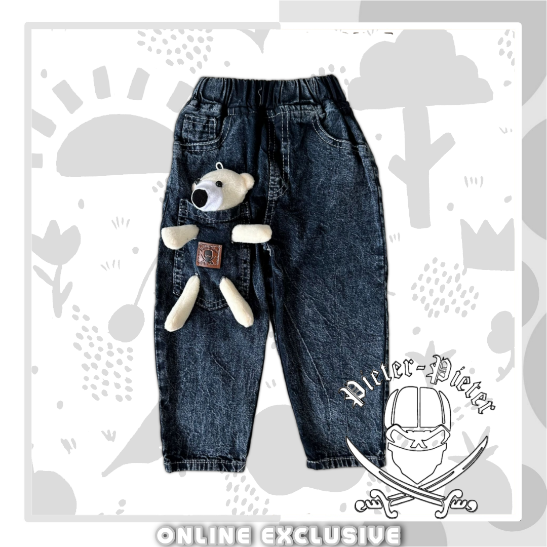 Celana Jeans Anak Cewek Mishel Model Saku Boneka usia 1-13th