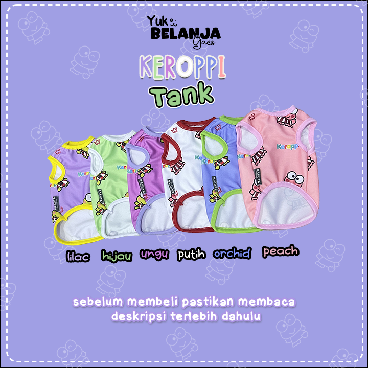 Baju Kucing Bahan Poliester Keroppi Tank Series Terlucu Baju Kucing anjing kelinci Lucu murah Size XS-XXL / Yuk Belanja Gaes!