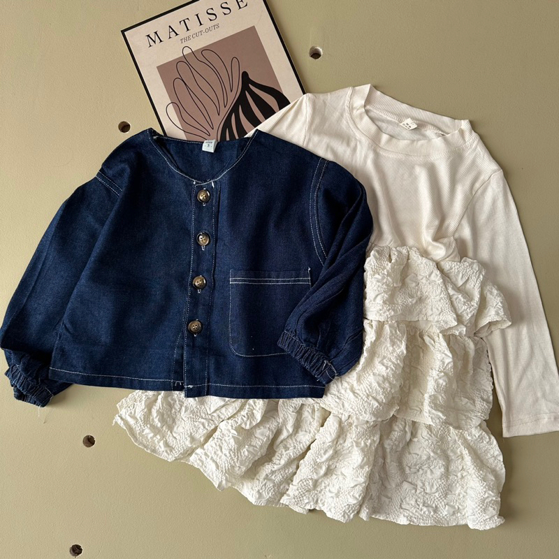 Erlysa set dress jeans anak