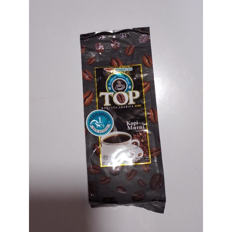 

TOP coffee kopi murni 158gr, berhadiah 1pcs mug bening. kopi murni, kopi toraja