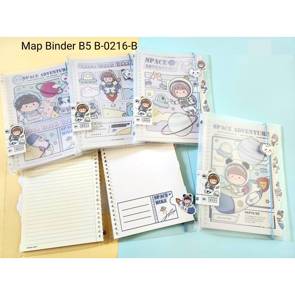 BINDER B5 TRANSPARANT KARAKTER LITTLE GIRL DENGAN PEMBATAS + ISI 60 LEMBAR