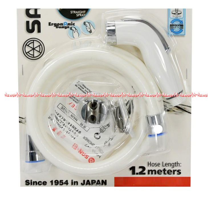 San-Ei Toilet Shower Set PSN77C Kran Cebok Dengan Selang Panjang Selang 1.2meters Keran Untuk Toilet San Ei Sanei Warna Putih