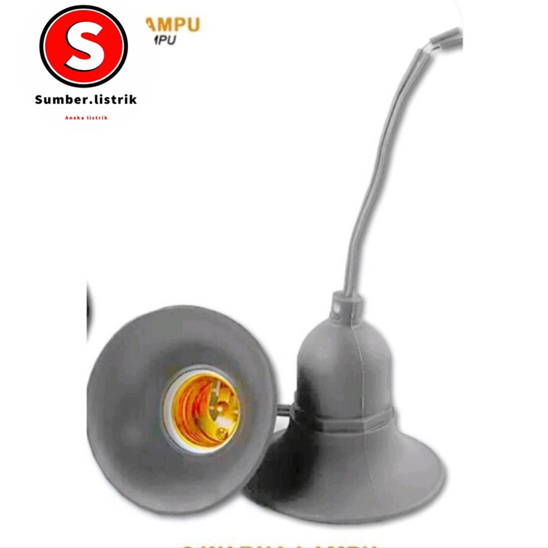 FITTING LAMPU GANTUNG ANTI AIR WATERPROOF OUTDOOR KARET E27 COCOK UNTUK CAFE FITTING KARET