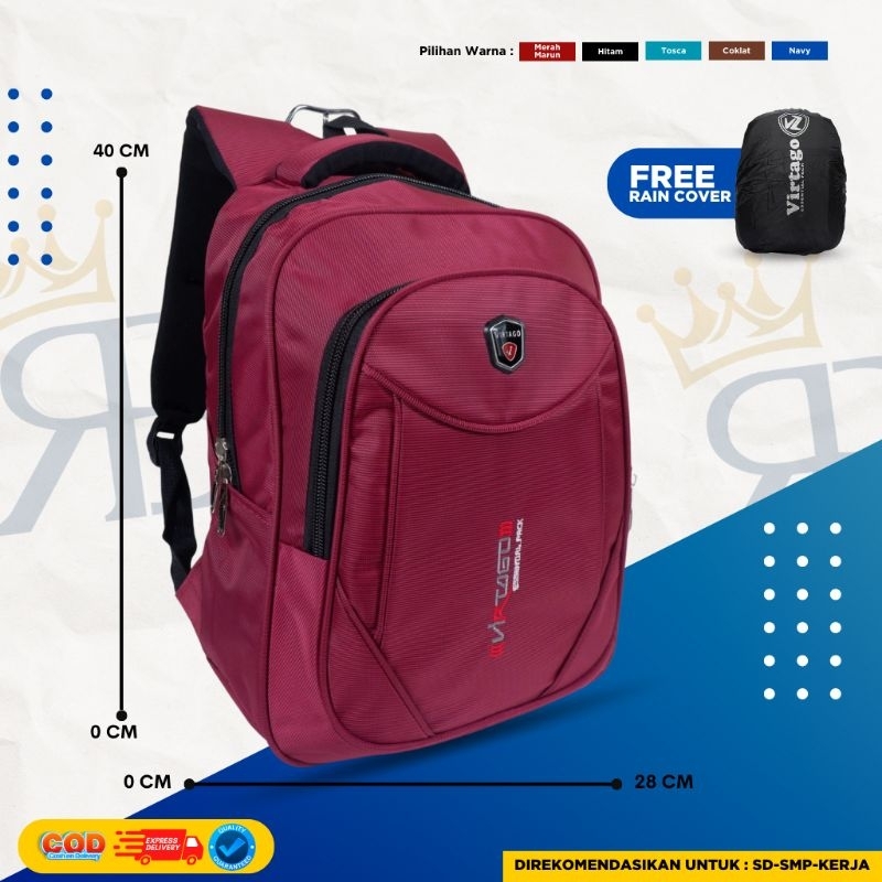 Tas Ransel Virtago/Tas Sekolah Virtago Untuk SD-SMP/Tas Laptop/Tas Untuk Kerja