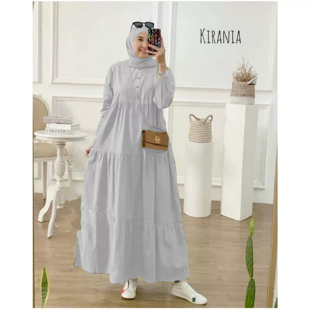 kirania dress/ kirania  gamis  premium katun//  gamis  Wanita fashion muslim/gamis wanita jumbo kekinian premium