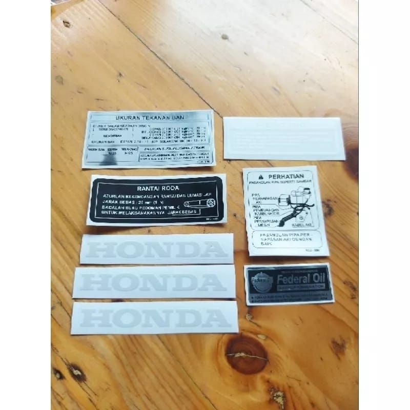 Stiker Keterangan Detail Fullset Honda Tiger Lawas Untuk Warna Merah,Hitam,Hijau