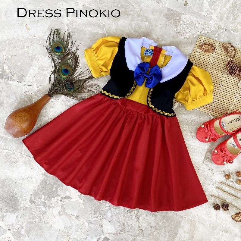 dress pinikio/kostum pinokio anak/baju pinokio/costume pinokio/kostum pinokio anak dan dewasa