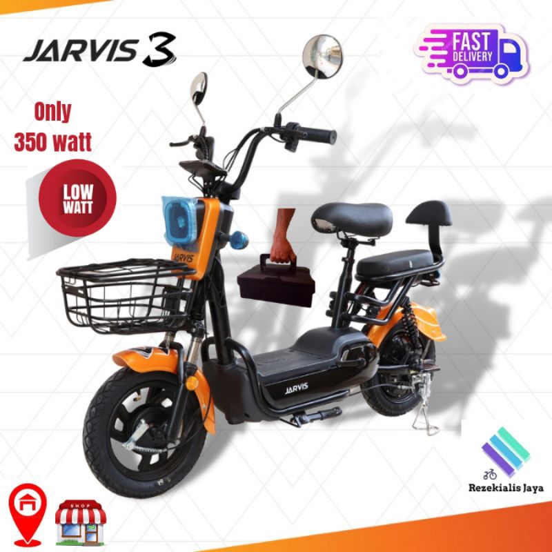 SEPEDA LISTRIK JARVIS 3 BATERAI 48 VOLT 350 WATT