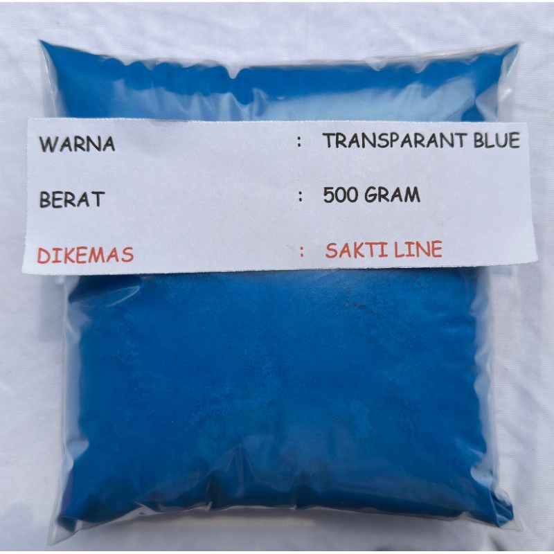 Bubuk Powder Coating Candy Transparant Blue / Biru - 500 Gram