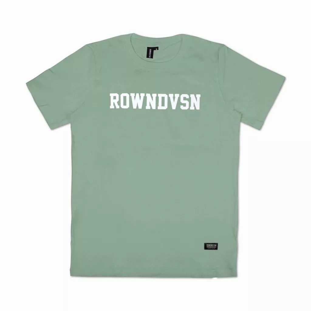 Rown Division Official T-shirt Hijau Mint - Rowndvsn Kaos Big Text Hijau Mint