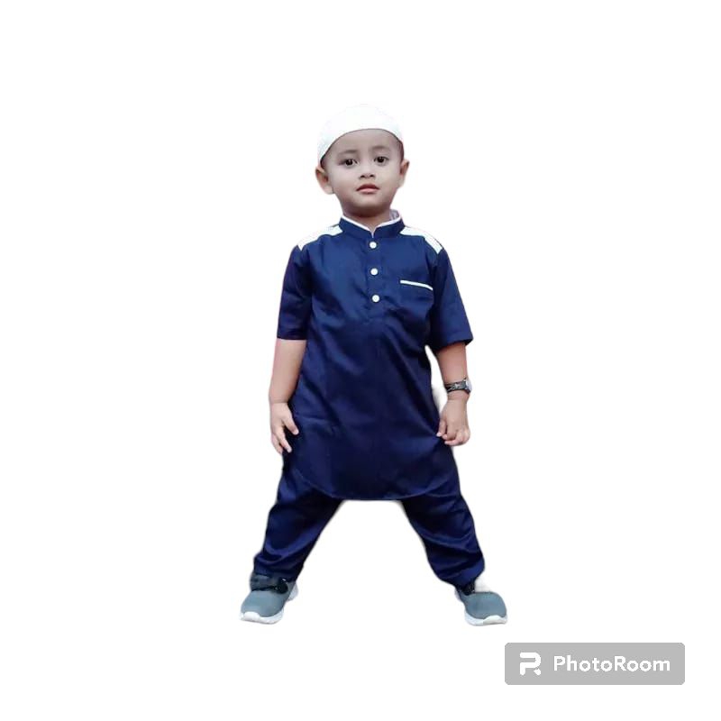 setelan kurta anak baju Koko kurta anak laki-laki fashion muslim lengan pendek dan panjang