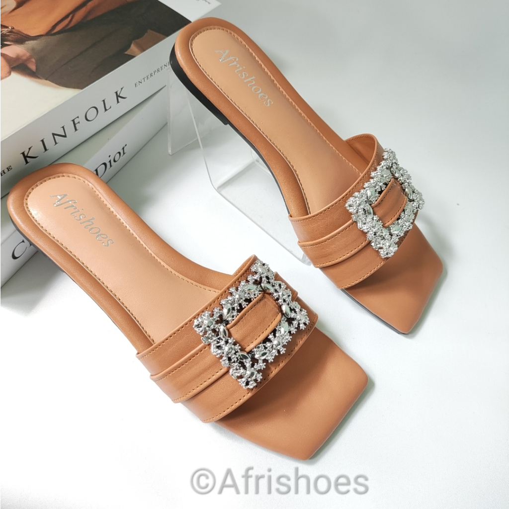 Afrishoes  HANNA Sandal Flat Teplek Empuk GEMOY