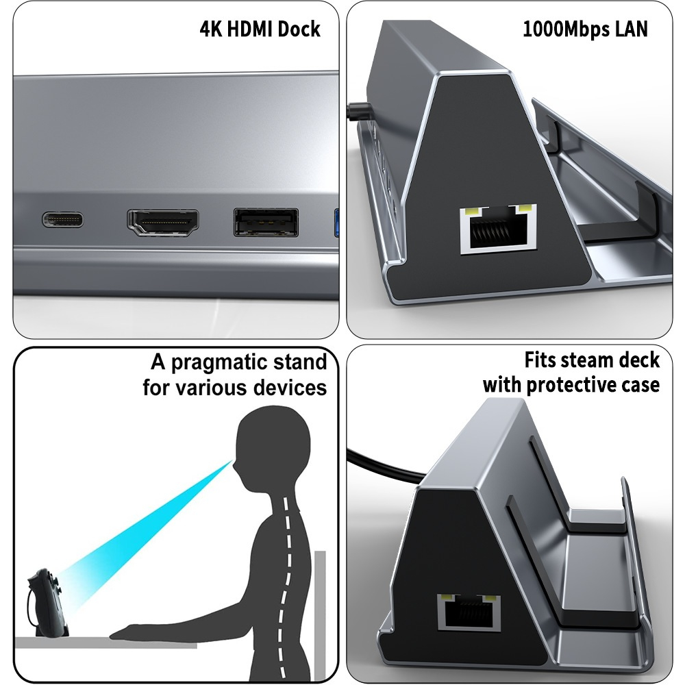 Docking Station Multifunctional 7-in-1 - for Steam Deck - NS Switch