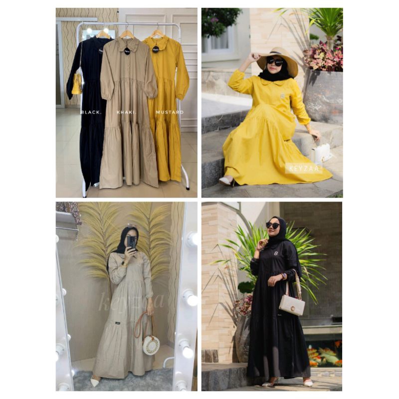 Ready Keyzaa Nuna dress || dress katun harian || gamis harian || keyzaa dress || keyzaa oneset