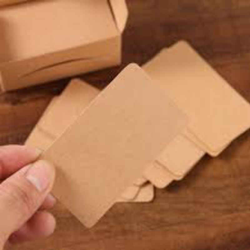 100pcs Blank Card Kraft Paper, Kartu Ucapan Kosong, Thank You Card, Kartu Hampers