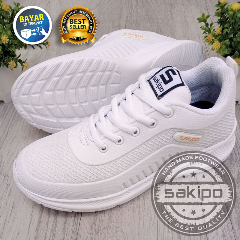 PROMO 6.6 !! SEPATU JOGGING PUTIH / SEPATU OLAHRAGA OUTDOOR PRIA WANITA / SEPATU LARI JOGGING / SEPATU SENAM FITNES DAN GYM PUTIH / SEPATU GERAK JALAN 17 AGUSTUS KEMERDEKAAN / SEPATU SEKOLAH KESEHATAN / SAKIPO