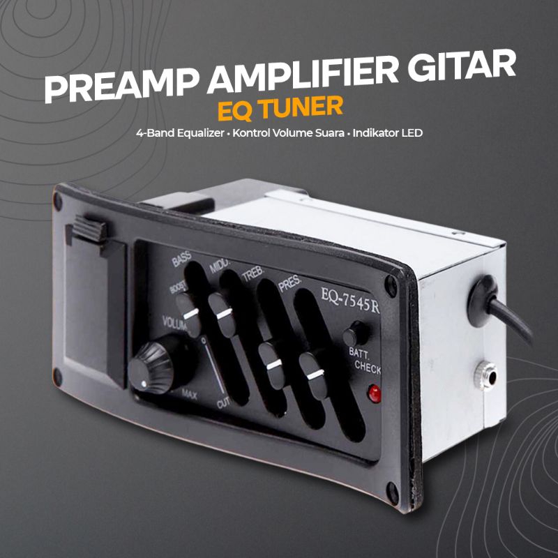 PreAmp Amplifier Gitar Akustik Equalizer 7545r