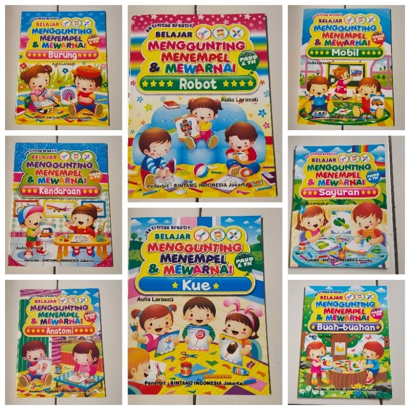 

Buku Belajar Menggunting, Menempel & Mewarnai