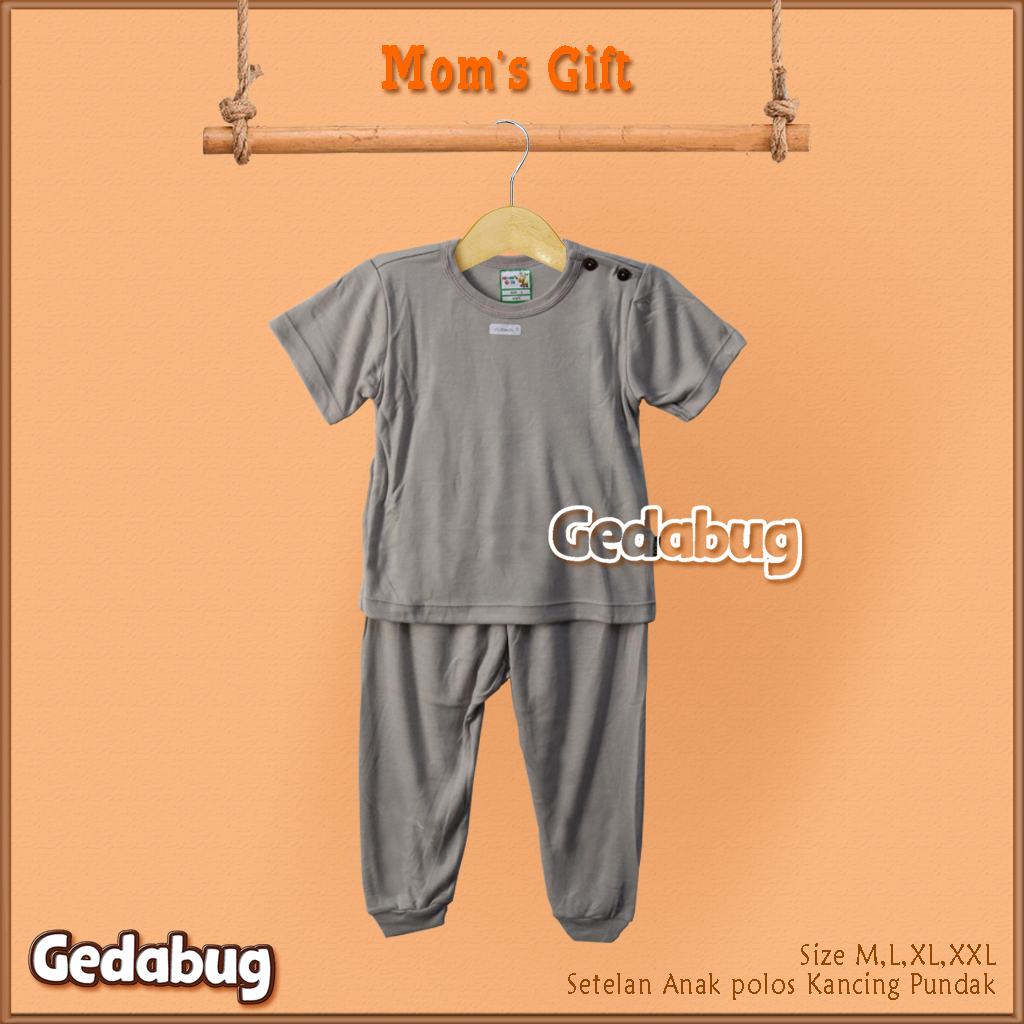 Setelan CPR Moms Gift Polos | Setelan Kaos anak Kancing Pundak | Gedabug