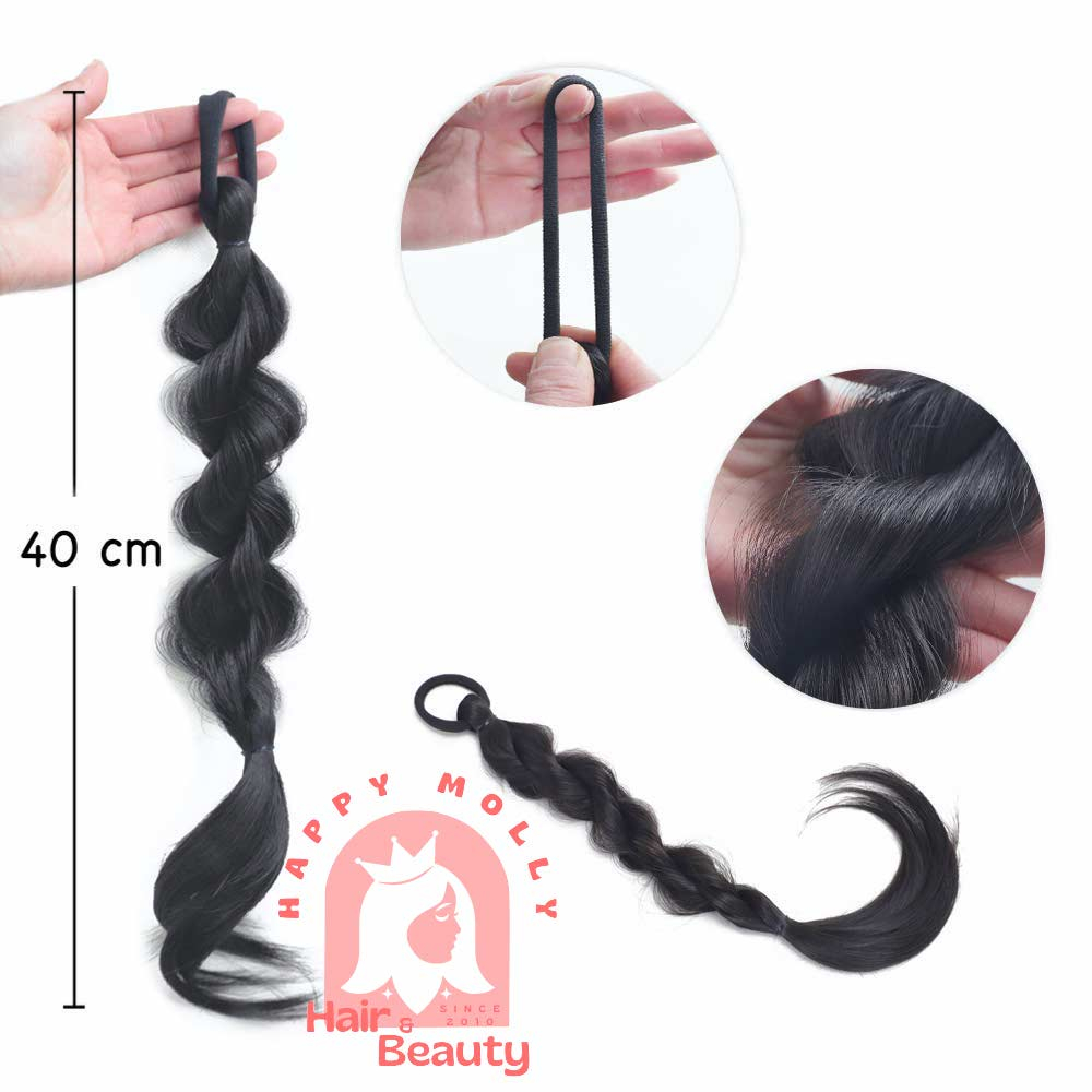 1 pcs Hair Band Ponytail Wig - Ikat Rambut Kuncir Ekor Kuda Fashion Wanita Korea - Kepang - Hair Extension W8180 ( Group )