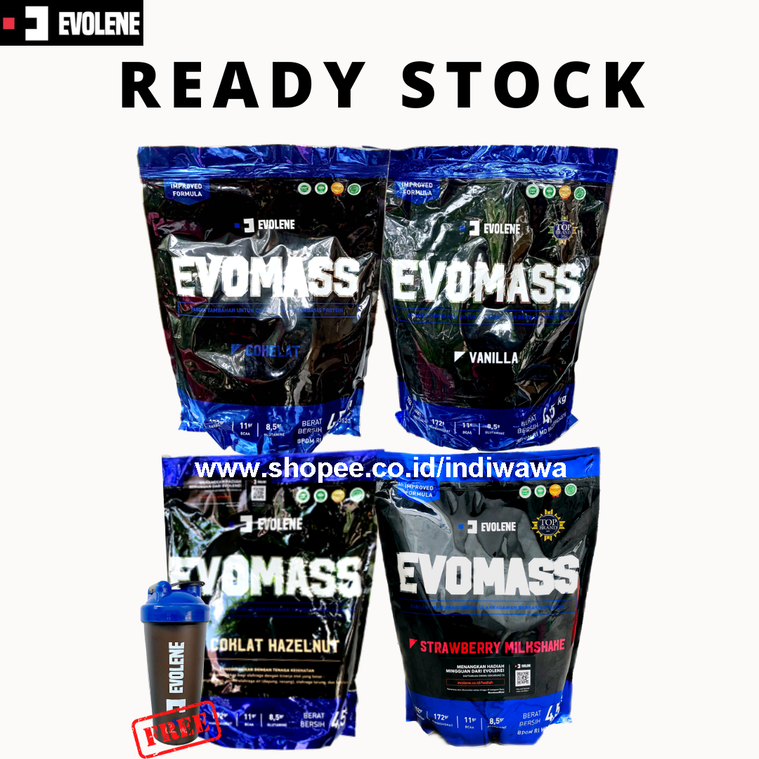 Evolene evomass coklat hazelnut 4,5 kg susu protein fitness | evo mass