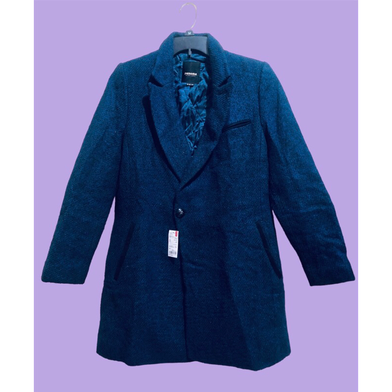 LONG COAT WOOL TWEED "RENOMA" PRIA/WANITA