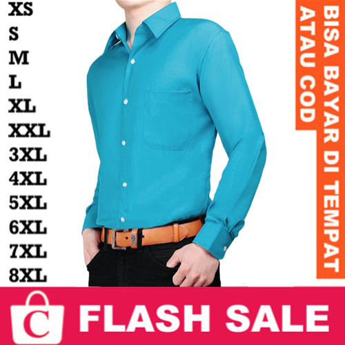 8XL 7XL 6XL 5XL 4XL 3XL XXL XL L M S XS Hem Pria Kemeja Cowok Tebal Jumbo Big Size Panjang Polos Dri