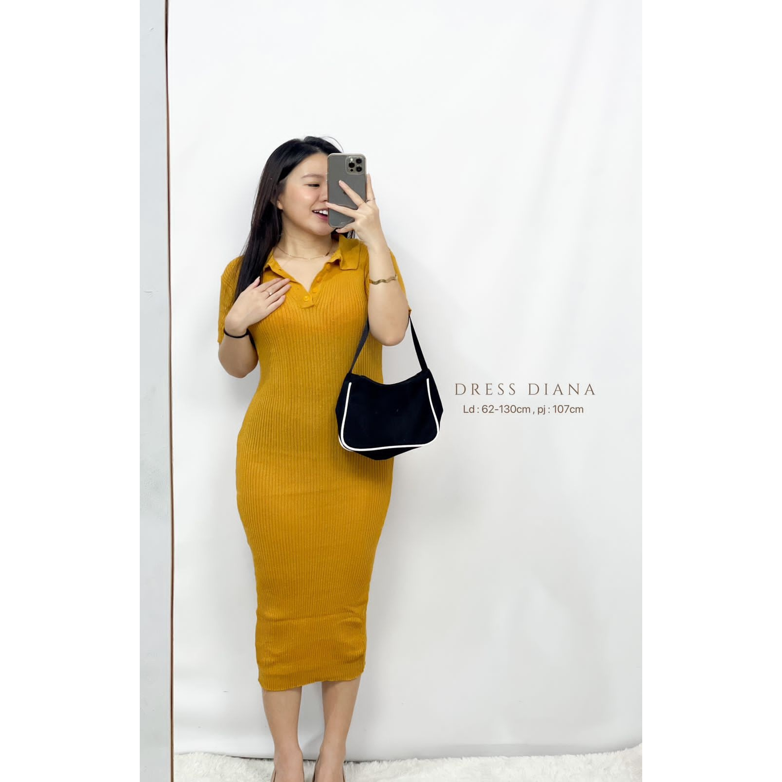 Basic id fashion Dres rajut dian / Dres rajut bodycon premium  / Knitt korea style / dres rajut lengan pendek