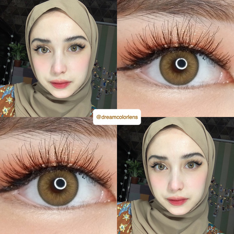 Softlens Princess Idol Seattle Honey Brown / Coklat Normal Minus Beda Minus