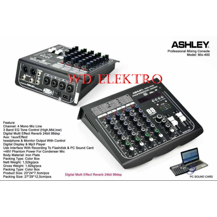 MIXER ASHLEY MIX400 ORIGINAL MIXER ASHLEY MIX 400 NEW VERSION 99DSP