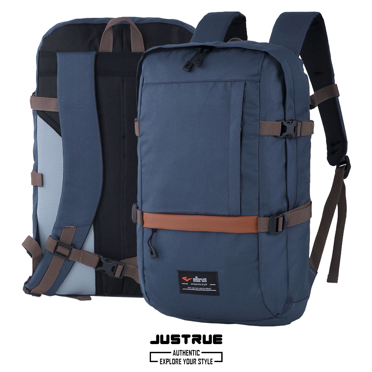 Justrue Backpack Pria Keren Tas Ransel Kuliah Sekolah 227