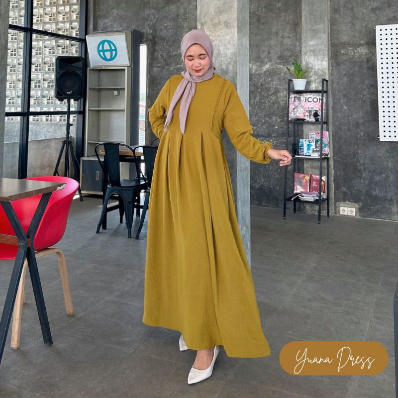 YUANA DRESS SIMPEL_ REMPEL MODEL TERBARU